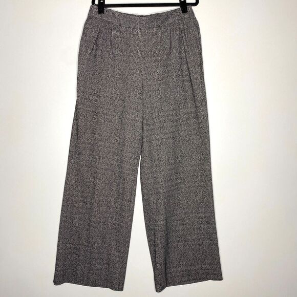 New Anne Klein Herringbone Wide Leg Pleat Front Pant Women's Size Medium - Picture 11 of 11